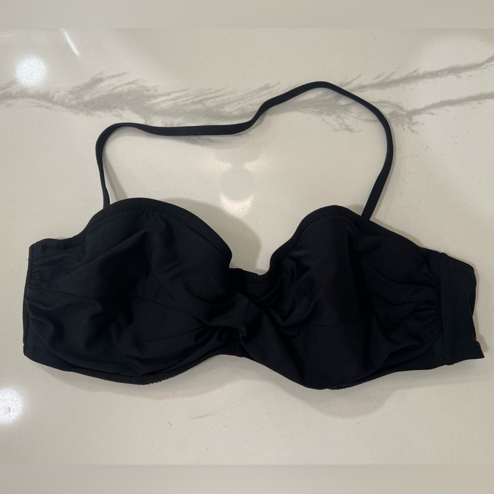 J. Crew - Twist front convertible Black Swim Top